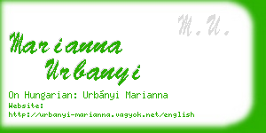 marianna urbanyi business card